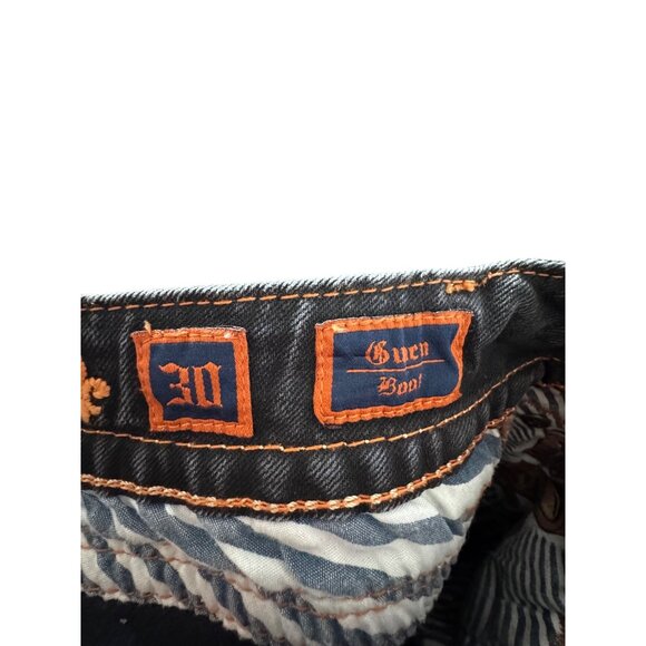 Rock Revival Gwen Bootcut Jeans Dark Wash Size 30 Cotton Blend Contrast Stitchin - Picture 4 of 10